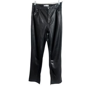 ZARA Faux Leather Spilt Ankle Pants 10